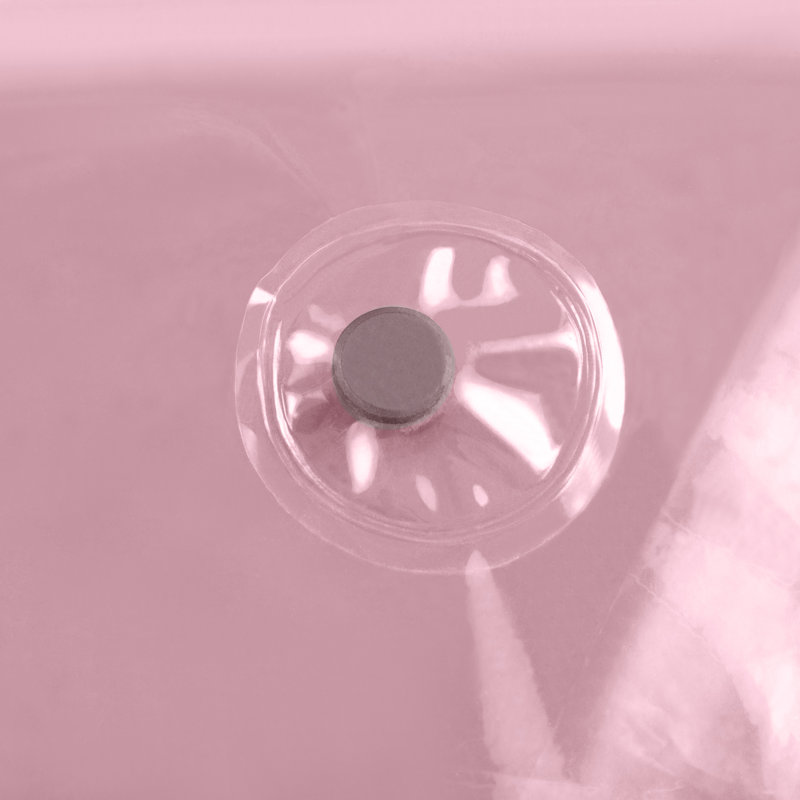 Rideau de douche Waterpoof, H 72 po x l 72 po, Transparent / rose