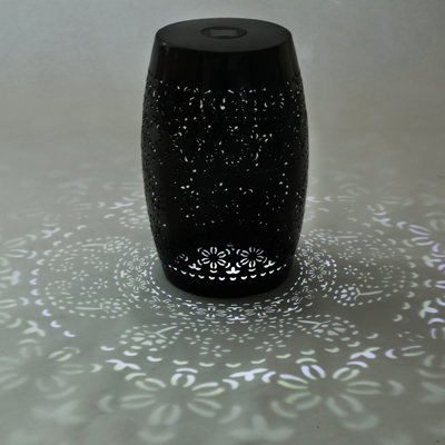 SIDE TABLE with Built-in Light, Unique Metal Design for Indoor and Outdoor Use by Alcott Hill