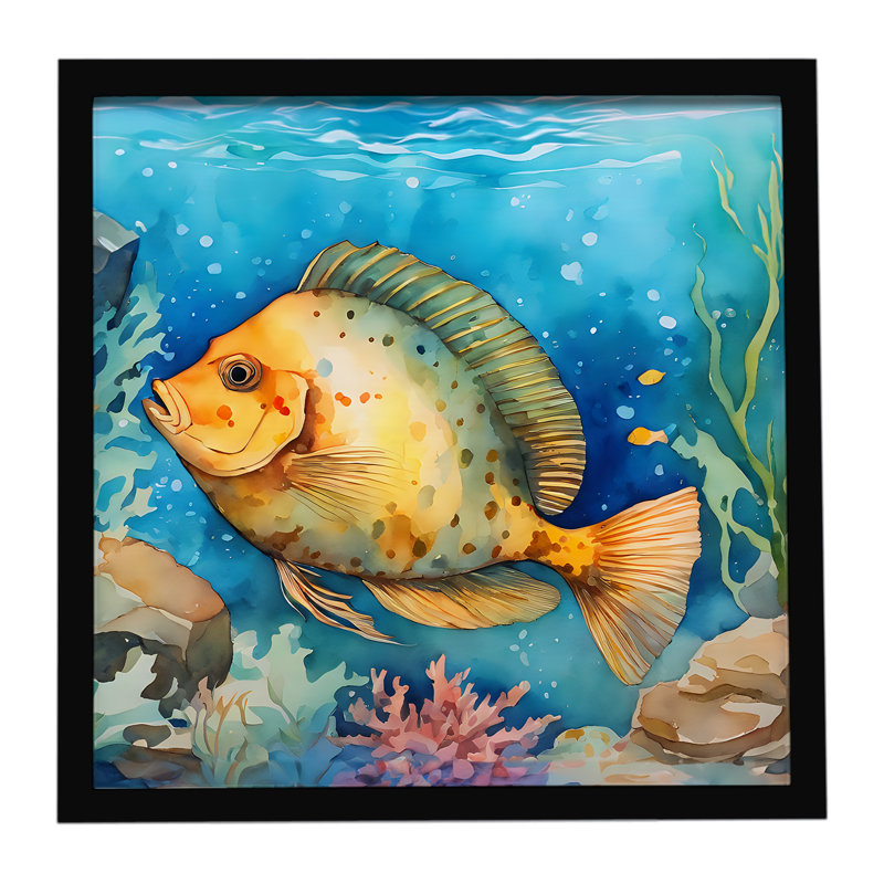 Flounder Framed Metal Print