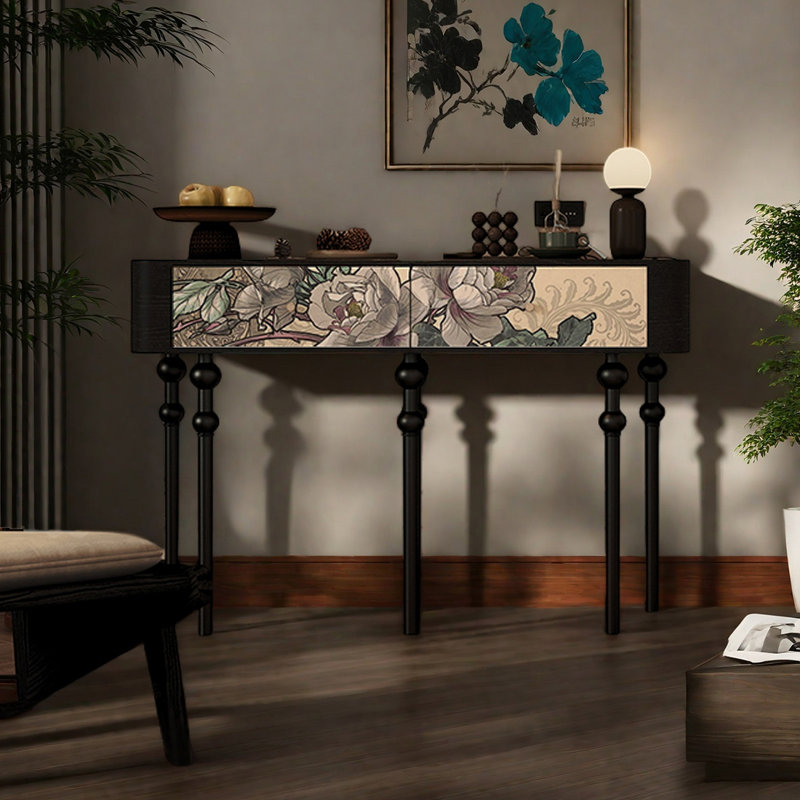 Console minimaliste en bois de style français, Noir