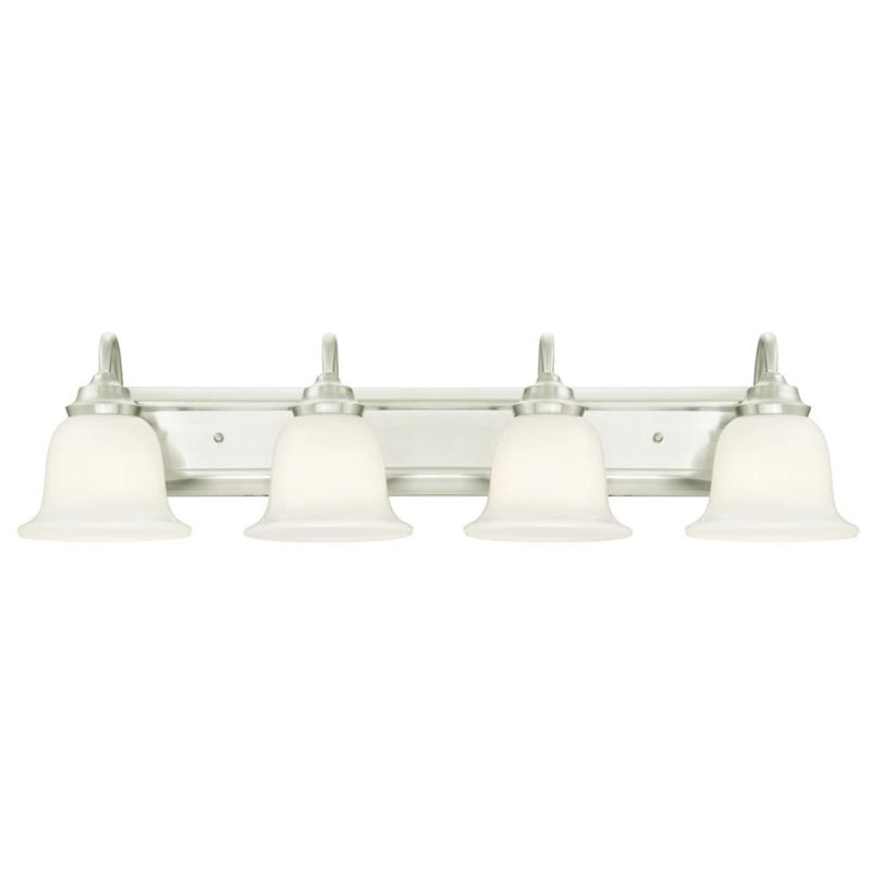 Éclairage de salle de bain à intensité variable 4 lumières Bernay, Nickel brossé