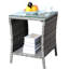 Table basse de patio en verre trempé transparent avec cadre gris, 49 x 49 x 53 cm, résistante à l'eau et aux intempéries, assemblage requis. Cadre et verre pour l'extérieur, à assembler.