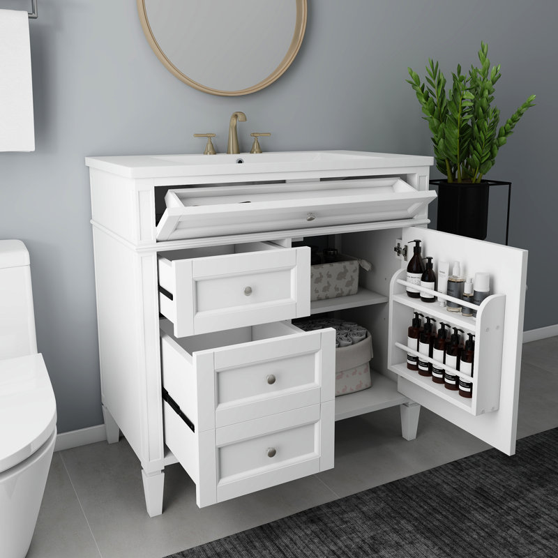 Ensemble de meuble-lavabo simple 36 po avec plateau en résine Elijahjames