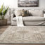 Tapis traditionnel carreauté gris / beige tissé à la machine Daye-480591051