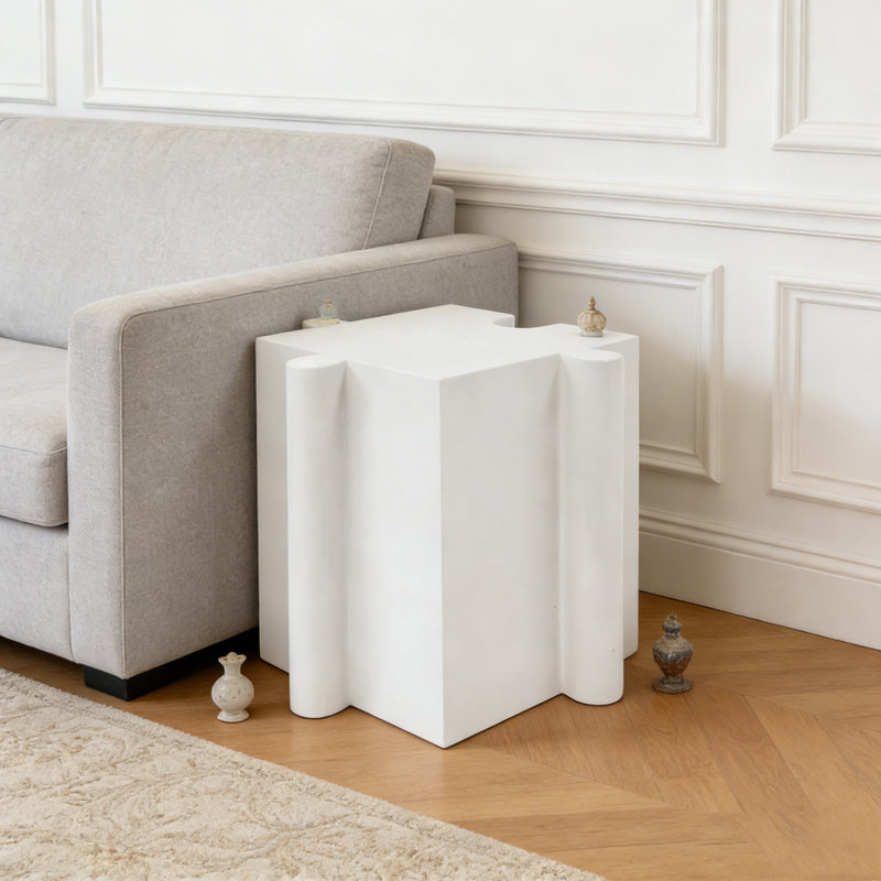 Table d'appoint Art, Blanc