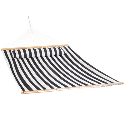 Hamac de bar en polyester matelassé pour 2 personnes - noir / blanc