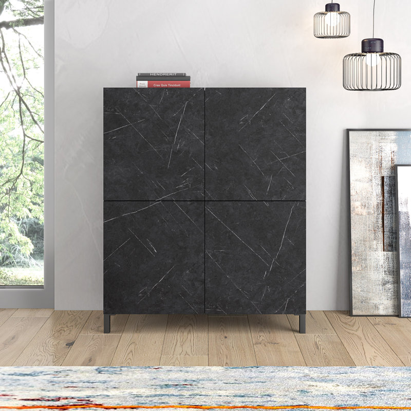 Daekwan 228.6cm Sideboard, Black Marble