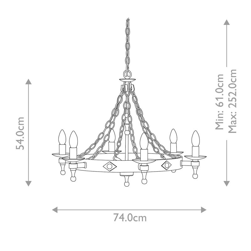 Devin 6 - Light Waggon Wheel Chandelier