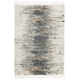 Kessi Abstract Machine Woven Polyester Area Rug in Ivory/Gray/Brown