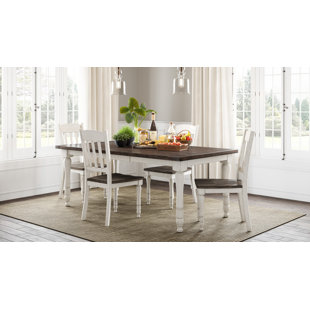 Aashma 6 - Person Extendable Solid Wood Solid Wood Top Four Leg Dining Set