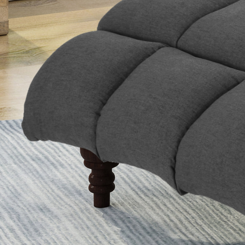 Chaise longue sans accoudoirs capitonnée Wynkoop, Gris foncé