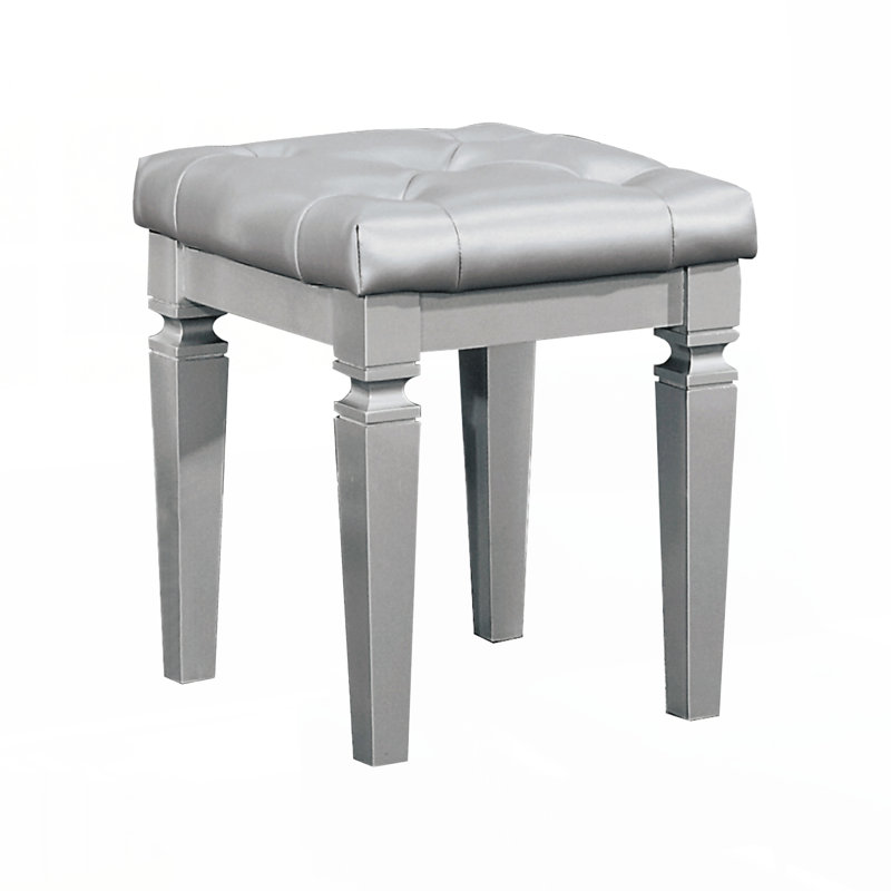 Tabouret de coiffeuse 1 pièce Modern Glam Luxury, Argent argent