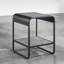 Table de bout en métal avec tablette inférieure, gris béton et noir