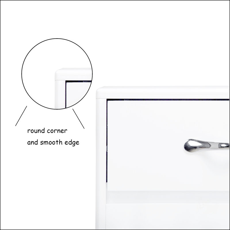 Two Door Side Table-White