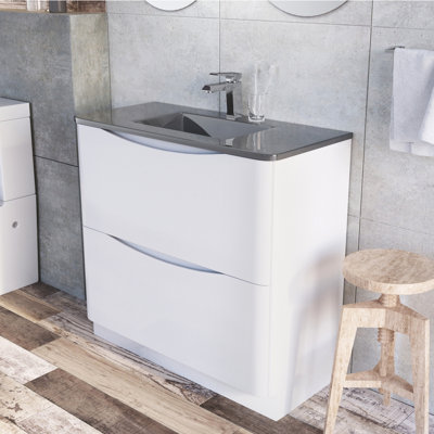 Stanhope 900mm Single Bathroom Vanity with Undermount Glass Basin