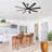 66" Modern Matte Black Ceiling Fan with LED Light, 8-Blade, Remote Control, Reversible DC Motor-1733408581