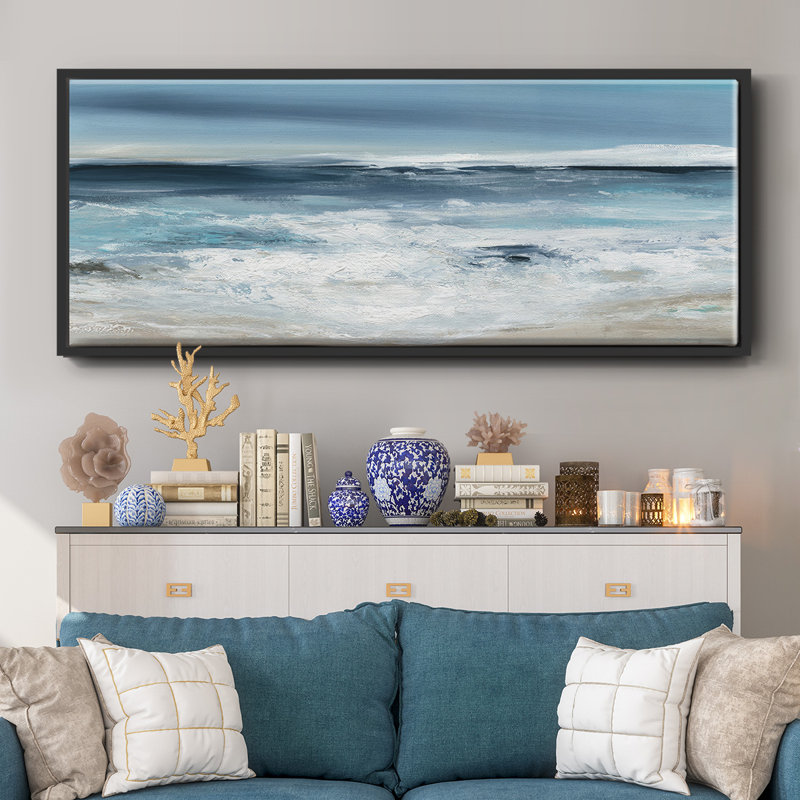 Long Beach - toile encadrée, Noir, H 24 po x l 60 po x P 1,5 po