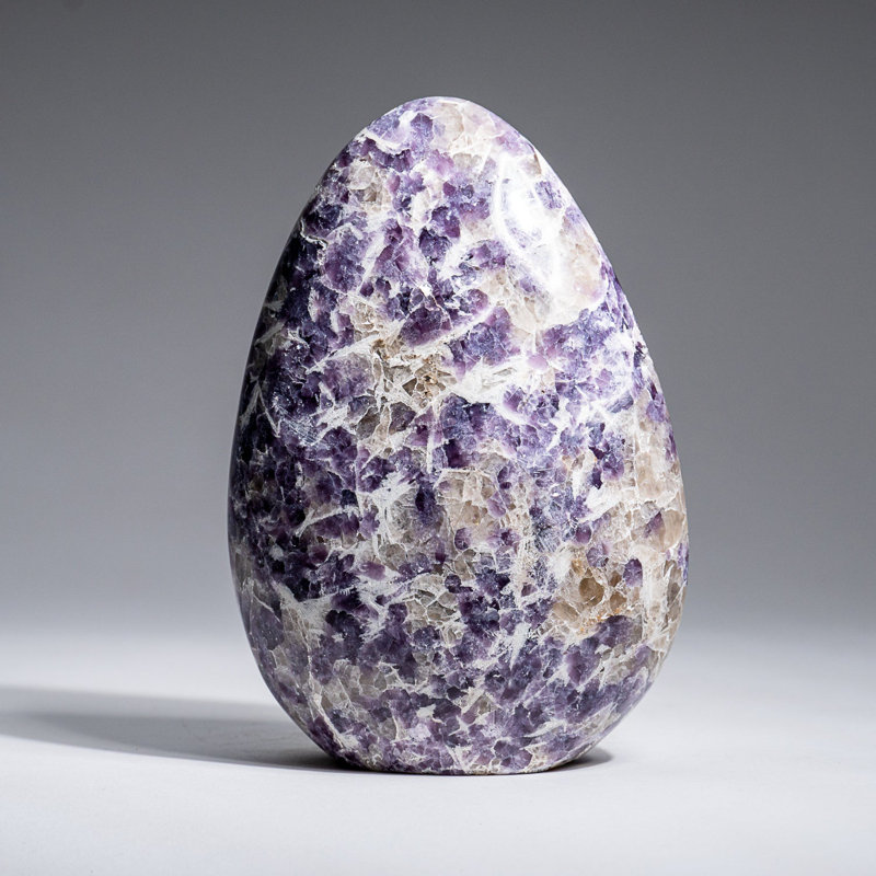 Genuine Polished Lepidolite Freeform (2.2 Lbs), 5" H x 3.5" W x 2" D, Purple/Beige