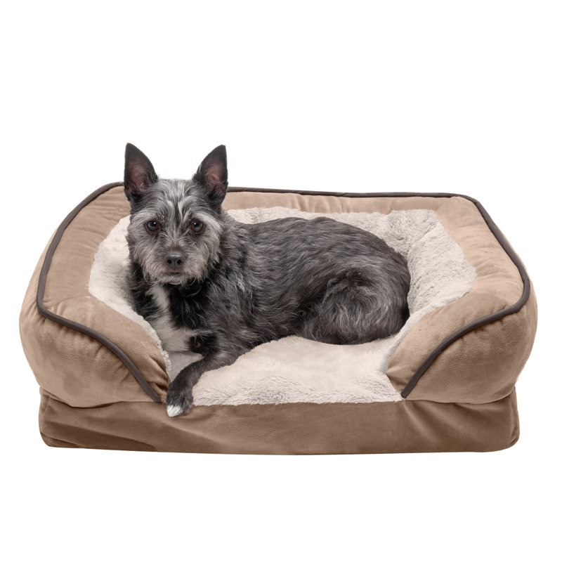 Jumbo Granite Gray Orthopedic Faux Fur Pet Sofa Bed