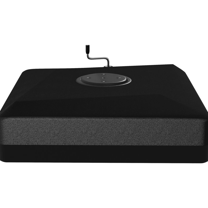 Base de parasol pour parasol en porte-à-faux 84d-110v02, 330 lb Capacité, base à finition noire, remplissable, robuste avec roulette de levage, coussins réglables,