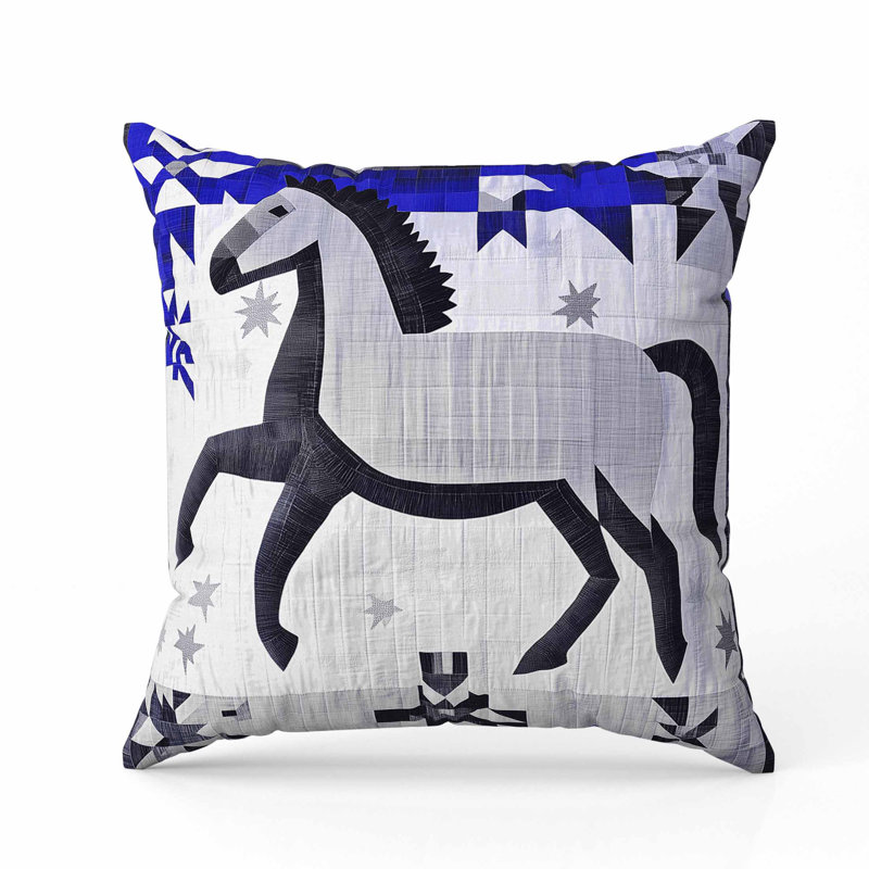 Coussin Starry Night, Bleu / Noir / Gris, Carré 16 po