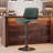 Modern Swivel 26”H Barstool, Adjustable Height Counter Stool With Bentwood, Faux Leather Upholstered Bar Stool With Footrest For Bar, Kitchen, Dining Room-1439792110