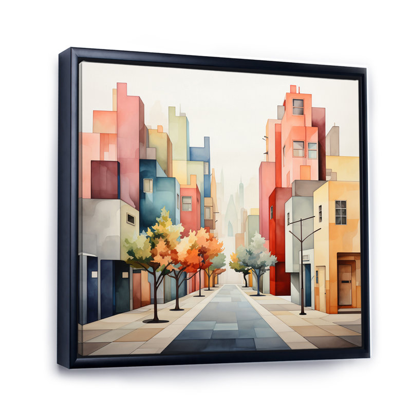 Street Art Paint I - Cityscapes Canvas Print, H 36 po x l 36 po x P 1,5 po, Cadre flottant noir