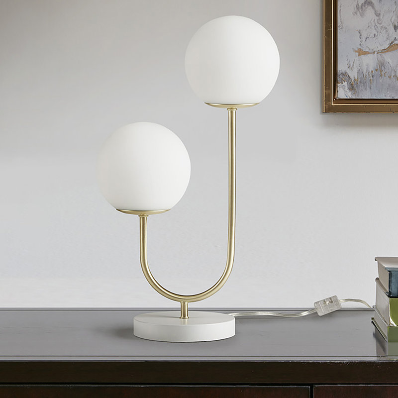 Metal 2-Light Globe Table Lamp