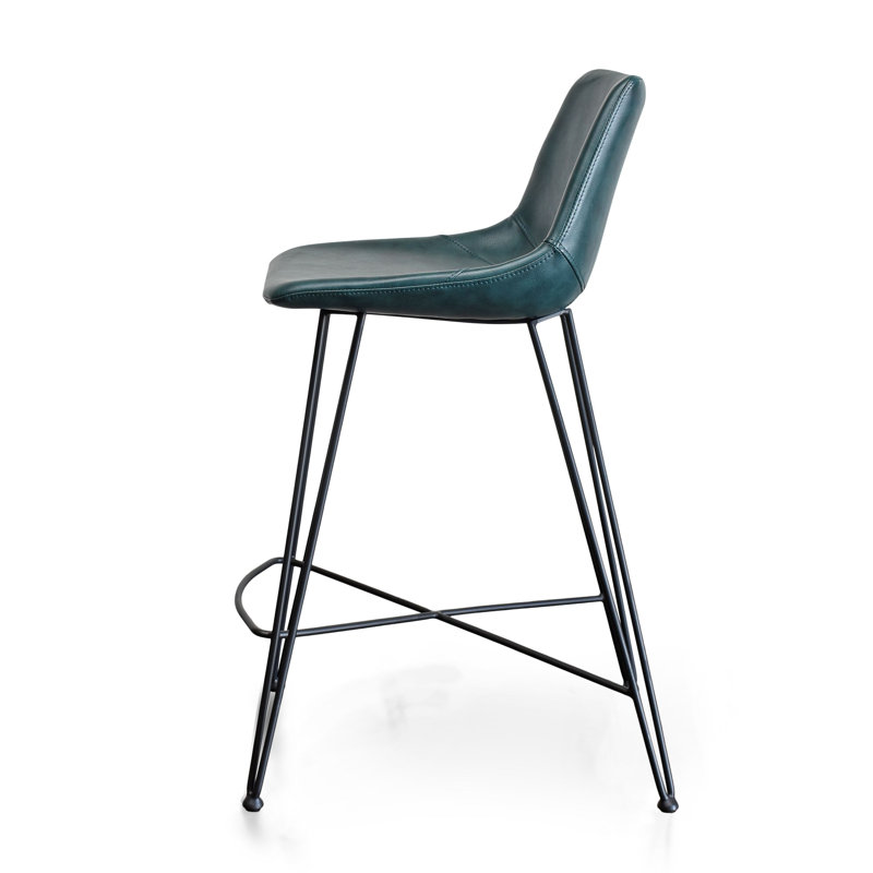 Volya Bar & Counter Stool Faux Leather, Counter Stool (25" Seat Height), Teal