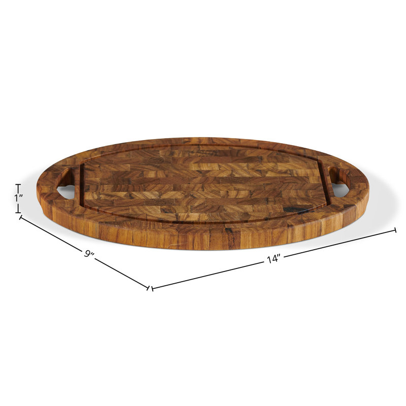 HiTeak Furniture Teak Wood Oval Cutting Board