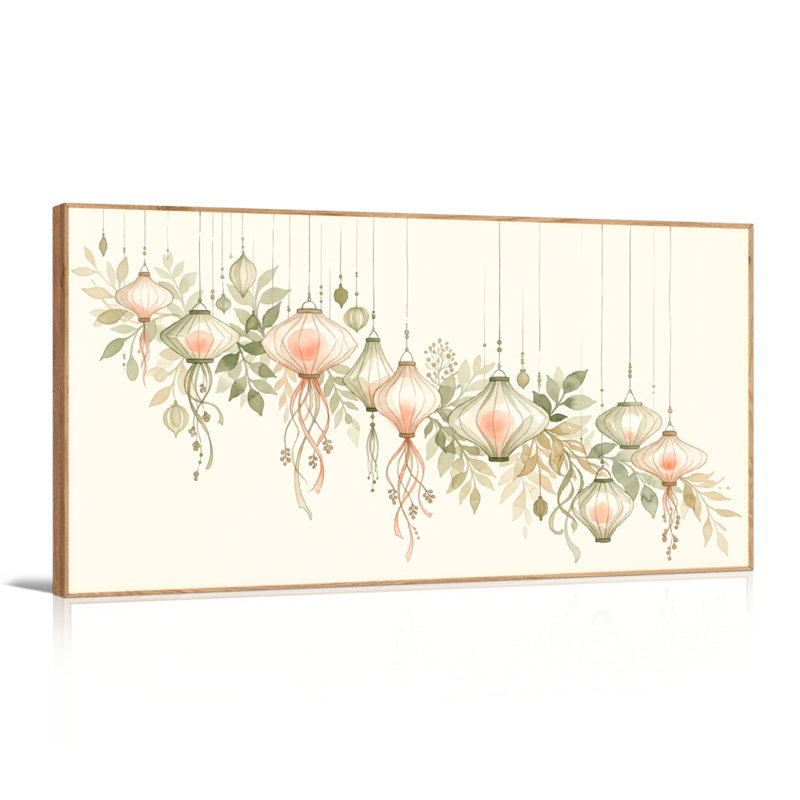 Ensemble de 1 lanterne suspendue sur toile, L 40 po x H 20 po, Natural