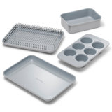 Caraway Mini Bakeware Set w/ Storage Organizer, Cream