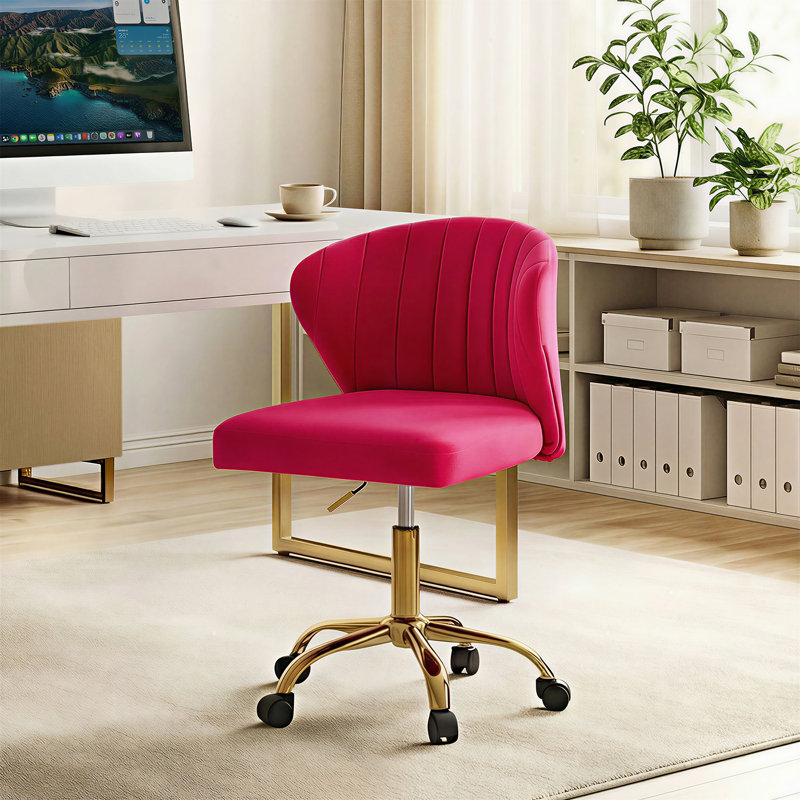 Mccowan Ergonomic Task Chair with Tufted Back, Fuchsia