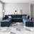 Tremee U Shaped Modular Velvet Sectional Couch-87326775