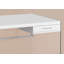 Bureau d'ordinateur, bureau personnel, ordinateur portable, tiroirs de rangement, L 48 po, bureau, stratifié blanc brillant, verre trempé transparent, contemporain, moderne