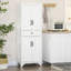 Armoire de cuisine de 67 po de hauteur, 4 portes avec tiroir et tablettes réglables en blanc pour la salle à manger - Maximisez votre espace de rangement