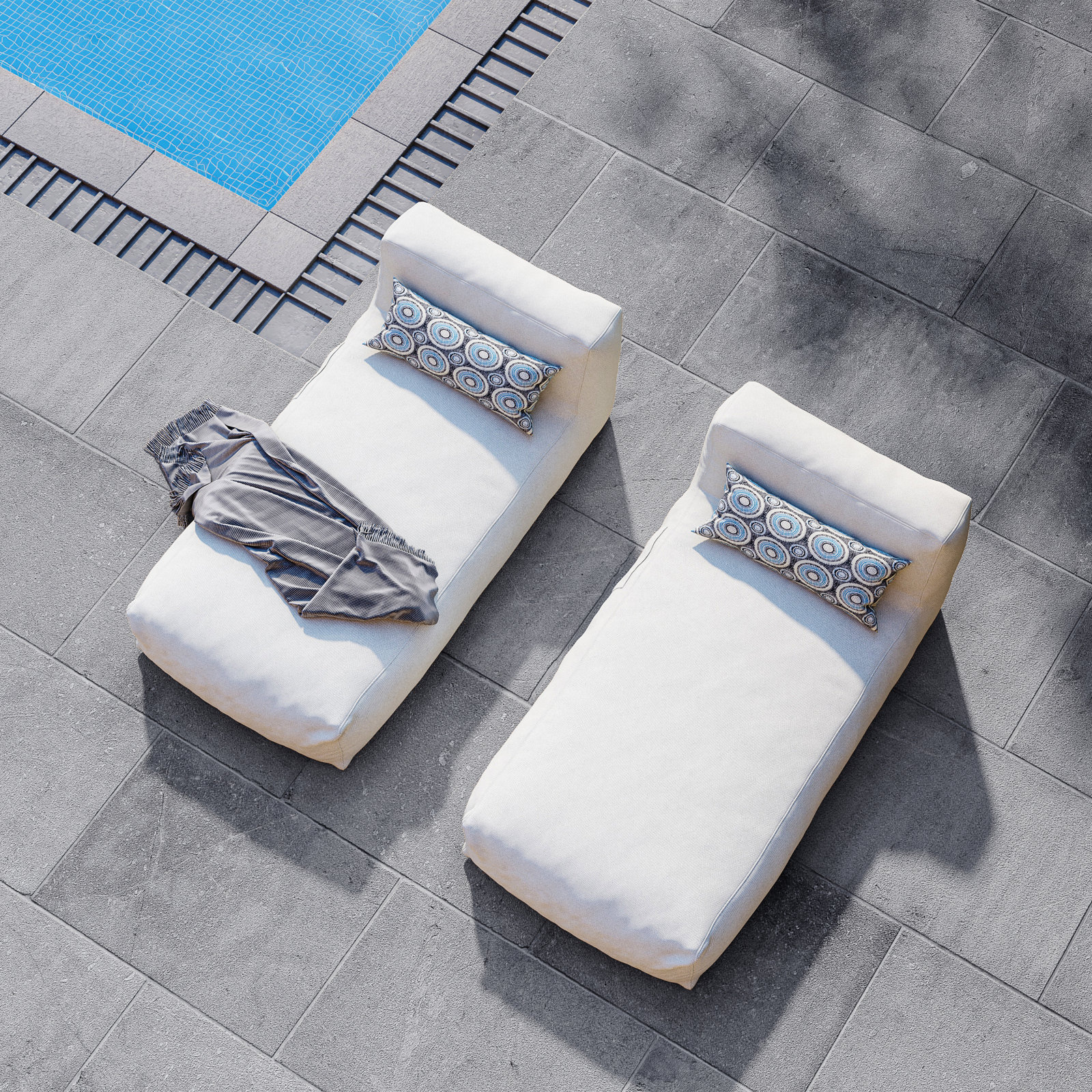 Evan 37" Patio Double Chaise Lounge