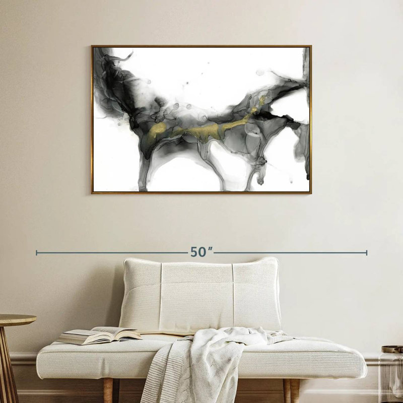 Golden Precipice II, Cadre flottant doré, 40 po x 27 po