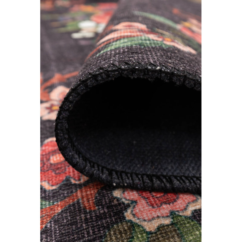 Tapis décoratif noir Ottilie, Rectangle 7 pi 7 po x 10 pi 10 po