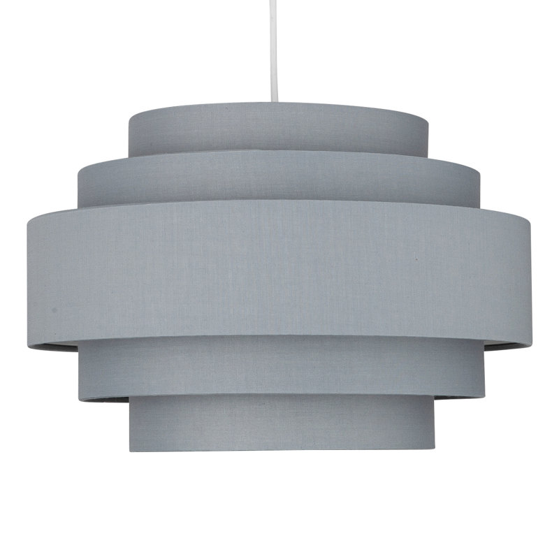 23.50cm H Cotton Drum Pendant Shade ( Uno ), Dark Grey