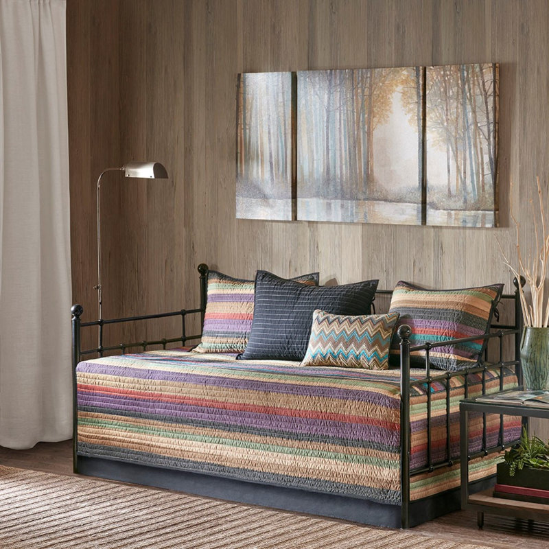 Rustic Reversible Bedding Sets, Twin Size, Multi-color Lodge-inspired Design