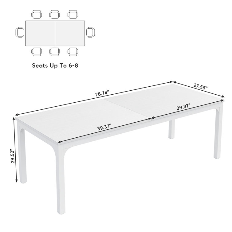 78.7 Inches Extra Long Computer Desk 2 Person Desk