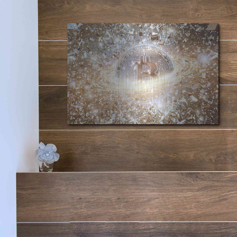 «Bitcoin Ice» par Luxe Metal Portfolio, H 12 po x l 16 po