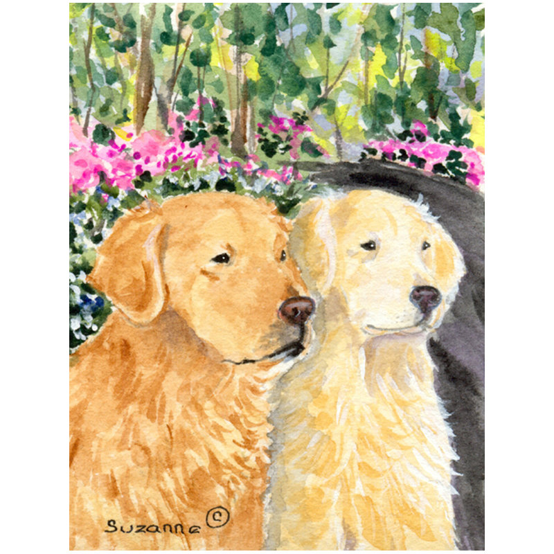 Drapeau de jardin 2 côtés golden retriever