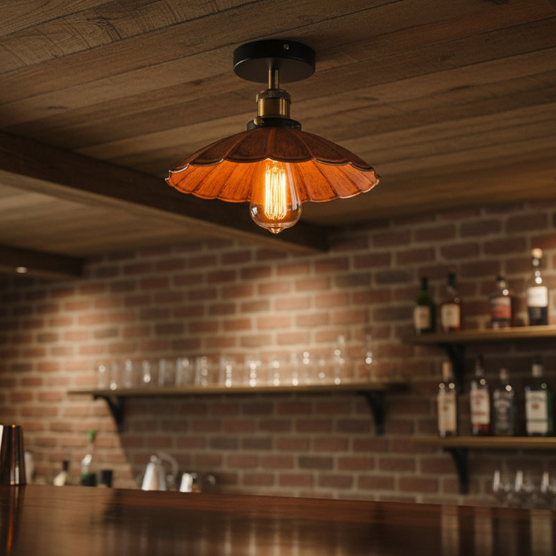 Semi Flush Mount, Yes, Brushed Copper