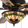 52"W Bianet 5 - Blade Stained Glass Ceiling Fan with Remote Control and Light Kit Included