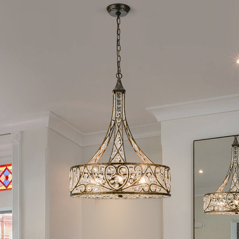 Lustre tambour en cristal 6 lumières
