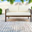 Ensemble de canapés de patio spacieux, causeuse en bois d'acacia, salon de patio moderne en corde