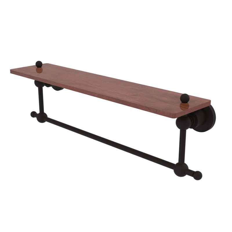 Hertel Accent Shelf with Towel Bar, Oil Rubbed Bronze, 4" H x 22" W x 5" D