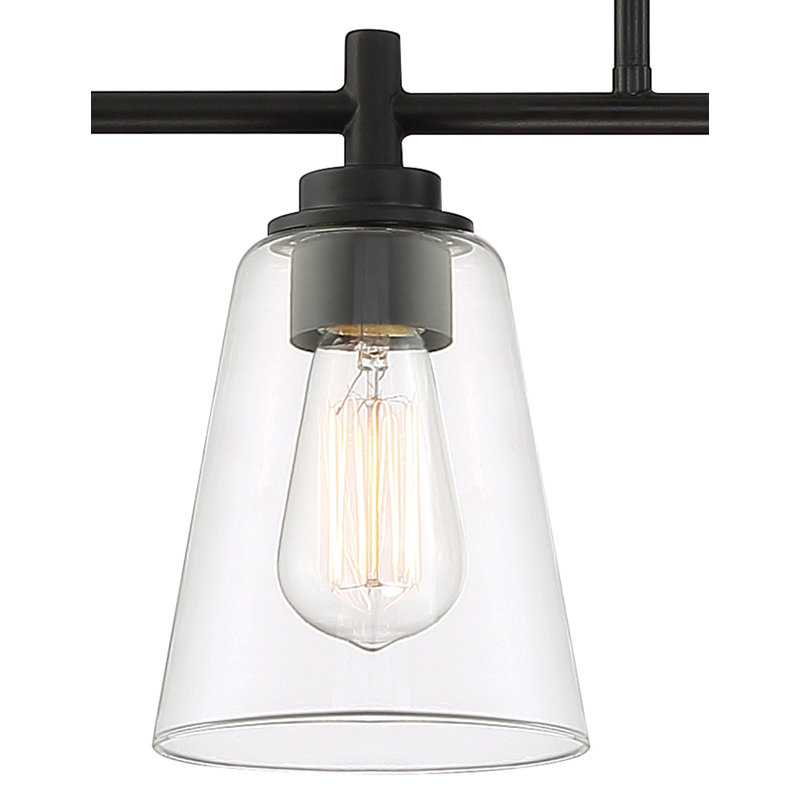 Washington Mews 4 - Light Kitchen Island Linear Pendant, Matte Black